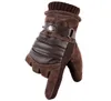 Gants de conduite de moto pour hommes, Design classique, résistants au froid, chauds, noirs et marron, en peau de porc, pour écran tactile, 7264309