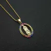 Collier pendentif en acier inoxydable avec strass arc-en-ciel, vierge marie, maman, religieux, marie, Christ, vierge, cadeau pour lui, 1295N