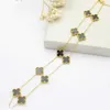 Moda tasarımcı mücevher lüks vcf aksesuarları on çiçek kolye kolye şanslı dört yaprak çim 10 çiçek kolye yaka zinciri fritillaria kolye agate w1vl