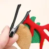 Hårtillbehör Oaoleer 2st/Set Christmas Elk Deer Clips för babyflickor Söta plysch öronstift