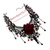 Choker spets gotiska goth halsband kvinnor blomma ros