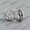 Bijoux de créateurs Boucle d'oreille Authentique Argent Sterling 925 Grand Blanc / Or Cercle Lisse Arc Huggie FINE JEWELRY TlE1215 boucles d'oreilles bijoux oorbellen