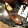 BERLUTI Men's Dress Shoes Leather Oxfords Shoes Bun Rabbit Italian Berluti Series Alessandro Galet Three Eye Oxford Men's Leather Shoes HBMB