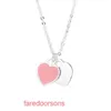 Tifannissm Pendant Necklac Best sell Birthday Christmas Gift simple love oil dripping enamel red blue pink three color heart