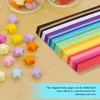 Garrafas de armazenamento 540 folhas origami estrela tiras coloridas sorte papel com frasco de desejo de vidro para artesanato manual diy