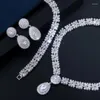 Halsbandörhängen Set ThreeGraces 3st Luxury Cubic Zirconia Stone Earring Armband Bridal Wedding Evening Party Jewelry for Women Tz983