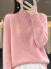 Kadın Sweaters Kadınlar Sonbahar Kış Temel Sahte Boyun Kazak Sweater Merino Yün Katı Yumuşak Kalın Sıcak Kaşmir Triko Giyim