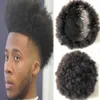 afro toupee Pełna cienka skóra Top Sprzedaj czarne włosy Malezyjskie krótkie włosy Afro Kinky Curl Toupe for African American Blackman 2607851