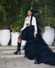 Юбки Элегантная черная высокая низкая юбка с эластичной резинкой на талии Пышное бальное платье из тюля с оборками Довольно индивидуальный заказ Любой размер для женщин