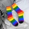 Chaussettes pour hommes Gay Pride drapeau arc-en-ciel Harajuku bas de haute qualité toutes les saisons accessoires longs pour cadeaux unisexes