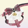 Cat -kragen leidt Pet Dog Harness Lease 2 Sets Bow Lace Collar Flower Walking Rope Chain voor Small Medium Suit9624991