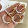 Hoop Earrings 5Pairs Handmade Twisted Pearl Trendy Minimalist Wedding Vintage Party Bridesmaid Gift