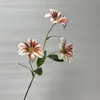 Dekorativa blommor konstgjorda - 3 huvuden liten lilja film simulering blommor falska gröna växter bröllopsfirande siden