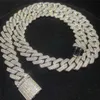 Классический Stock Iced Out Vvs Муассанит кубинский браслет из серебра 925 пробы с блестящим муассанитом и бриллиантами кубинская цепочка в стиле хип-хоп мужское ювелирное ожерелье