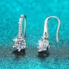 Dangle Oorbellen DRring 0.5CT 5mm Echte Moissanite Drop Voor Vrouwen D Kleur Sneeuwvlok S925 Sterling Zilveren Bruiloft Sieraden