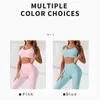 Ensembles actifs Oulylan vêtements d'entraînement vêtements de Sport Yoga Sport femme survêtement 2 pièces ensemble sans couture Gym Fitness costume femmes vêtements de Sport