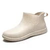 Stivali da pioggia di tendenza Stivali da pioggia da donna slip-on da donna Stivali da pioggia impermeabili alla caviglia Stivali da lavoro a casa da donna Botas Mujer 240102