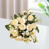 Roses artificielles décoratives en soie, Arrangement élégant et réaliste pour la maison, décoration de mariage, fête à manger