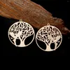 Charms 10st 30 32mm Tree of Life With Fairy Maiden Hollow Filigree Round Pendants For DIY Accessories B5544