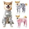 Vestuário para cães Pijama de lã para cães médios e grandes Engrosse Coral Feelce Osso Padrão Inverno Quente Pet Casaco Flexível Grande Macacão Cinza