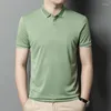 Men's Polos Summer Polo Shirts Hig Hquality Short Sleeve Solid Color Business Casual Simple Slim Fit Man T-shirts Male Tees