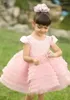 Robes de fille Robe de fête gonflée rose pour tulle tulle tutu bébé anniversaire mariage fleur fleur enfants baptême princesse