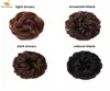 100 vrais cheveux humains Scrunchie bande élastique Updo Extensions cheveux chignon Topknot noir brun bouclés Chignons7952684