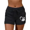 Damesshorts Zomergymshorts Leuke hondenklauw Mid-taille sportshorts Sexy strandfitnessbroeken Oversized dames