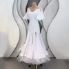 Stage Wear High-End Custom Latin Dance Dress Women White Ballroom Competition Evening Dresses Costumes SL8049