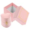 Jewelry Pouches Heart Box Ring Gift Boxes For Small Engagement Shaped Wedding Alloy Holder Case