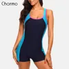 Porter Charmo One Piece Women Sports Swimwwear Sports Swimsuit Colorblock Swimwwear Open Back Beach Wear Chape