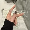 Солнцезащитные очки Ультралегкая треугольная оправа Антисиние очки Сплошной цвет Прозрачный плоский нейтральный ПК Излучение