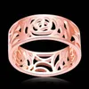 Высочайшее качество, модные модные кольца из розового золота 8 мм с покрытием из розового золота 18 карат, винтажные обручальные кольца для женщин, полый дизайн anillo230N