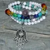 SN0288 Bescherming 108 Mala Kralen Armband Yoga Ketting Japa Hamsa Natuursteen Sieraden Chakra Wrap Sieraden Whole1714