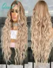 الباروكات الدانتيل فضفاضة مجعد الشعر البشري الباروكة 13x413x6 Caramel Light Blonde Ombre أبرز ملونة Remy 150 26quot28quot Qear6606996