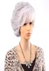 Short Curly Wigs For Old Women White Gray Ombre Hair With Bangs Synthetic Hair full wig Cosplay73456011678764