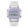 Orologi da polso Sdotter Orologio elettronico trasparente alla moda LED Sport da donna Impermeabile Candy Multicolor Student Gi