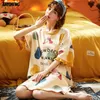 Dames Nachtkleding Dames Zomer Katoenen Nachtjapon Kawaii Korte Mouw Slaap Tops Nachtjurk Prinses Elegante Lingerie Voor Jonge Meisjes