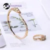 Fashion Bracelet Car tires's Ladies Rose Gold Silver Lady Bangle Creative Womens Leopard shaped Ring Set Style Popular Drip Glue Micro Inlaid With Original Box