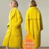 Pele feminina 2024 inverno quente casaco falso grosso longo turn down collar casaco feminino