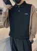Polos masculinos top preto camiseta para homem polo moletom roupas inverno em massa regular ajuste algodão f luxo 2024 com emo it