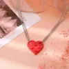 Collares colgantes Amantes Creatividad romántica Bloques de construcción Amor Ladrillo Collar doble Regalo del día de San Valentín para mujeres y hombres