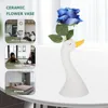 花瓶スワン花瓶セラミックフラワー人工ドライアレンジメントコンテナダイニングテーブルの装飾