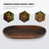 Tallrikar Acacia Träbricka Torkad fruktplatta Snack Sallad Bowl Solid Trim Wood Dish Bowls Dekorativt skrivbord
