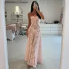 Sukienki swobodne giyu seksowne wieczorne sukienki dla kobiet 2024 Letnia plaża Maxi długa koronkowa pusta pusta plecak Back Backless Pink Holiday Vestidos