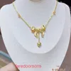 Top Quality Tifannissm necklace For women online store Beacon Necklace 999 Full Gold Escape Princess Bow Set Chain Pure