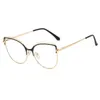 Solglasögon Metal Anti Blue Light Glasses Kvinnor Bekväma vårben Fashion Eyeglass Frame UV400 Flat Mirror Tide