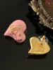 Nuovo design di lusso medio smalto colorato Saturno amore orecchini francesi retrò donne collana orecchio gioielli firmati TE01091