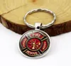 WG 1pc Firefighter Logo Time Gemstone keyChain Keyring Pendant Metal Keyring Accessories Creative Gift For Men Jewellry5283439