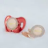 MIYOCAR personnalisé couleur perle d'or bling sucette et attache-sucette sans BPA factice bling cadeau unique baby shower PS-1 231229
